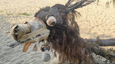 Keren, Ada Spot Foto Keren di Pantai Pancer Pacitan Berbahan Sampah